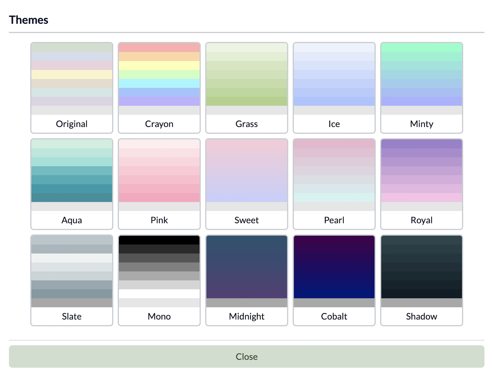 themes screenshot themes