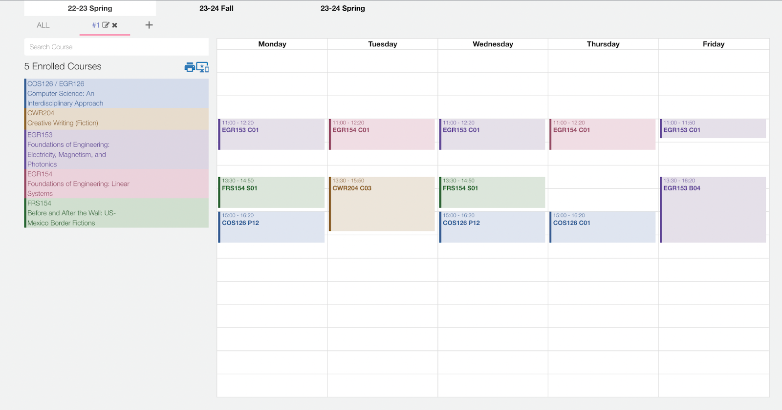 screenshot of all courses all courses