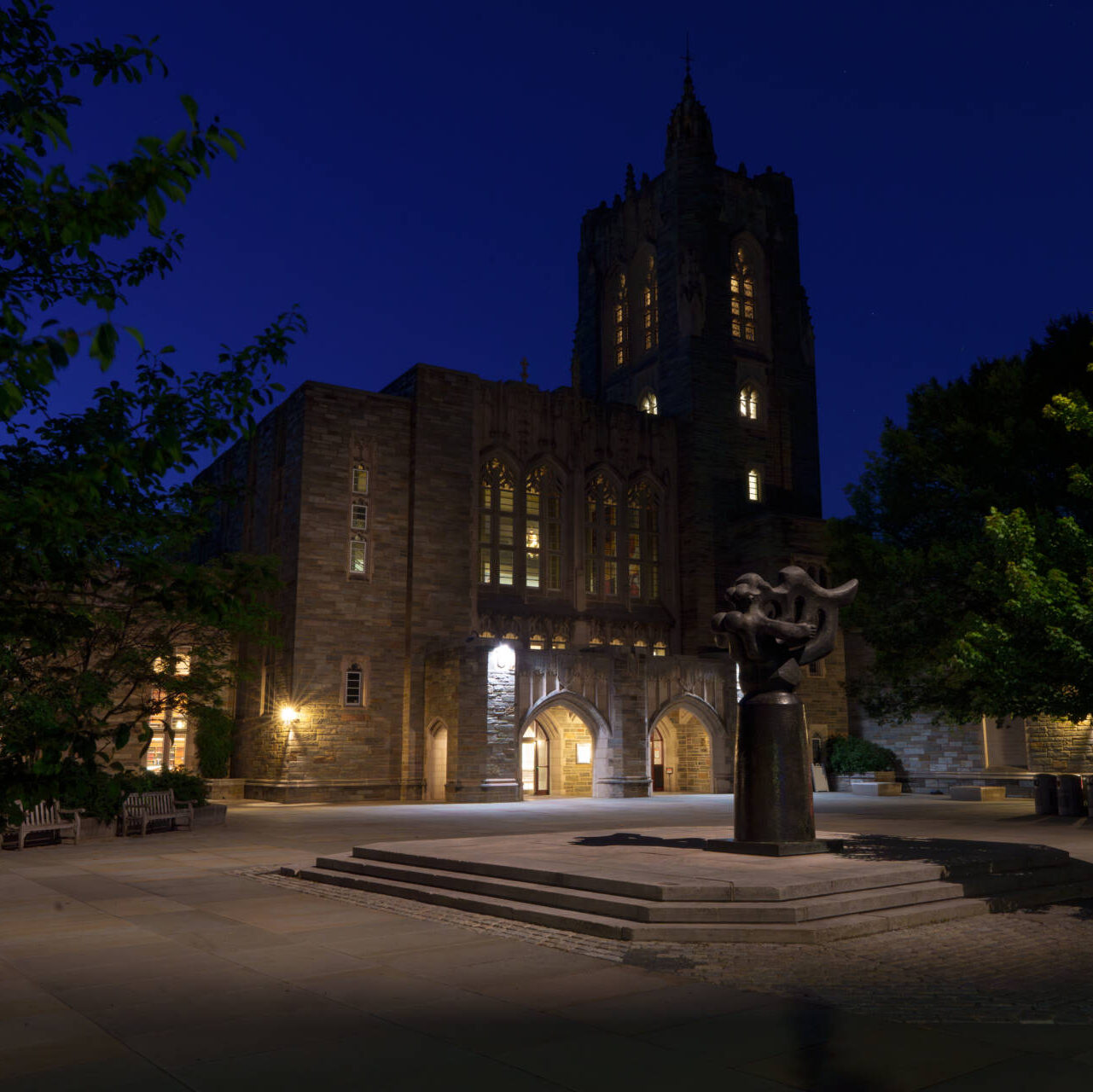 Firestone Plaza at night